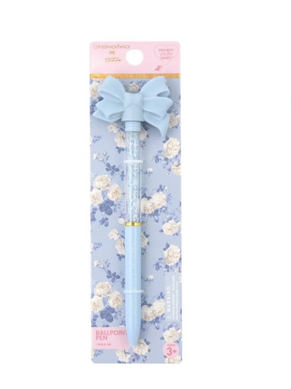 LoveShackFancy Light Blue Floral Bow Pen , mousepad, Matching tech Pouch Set